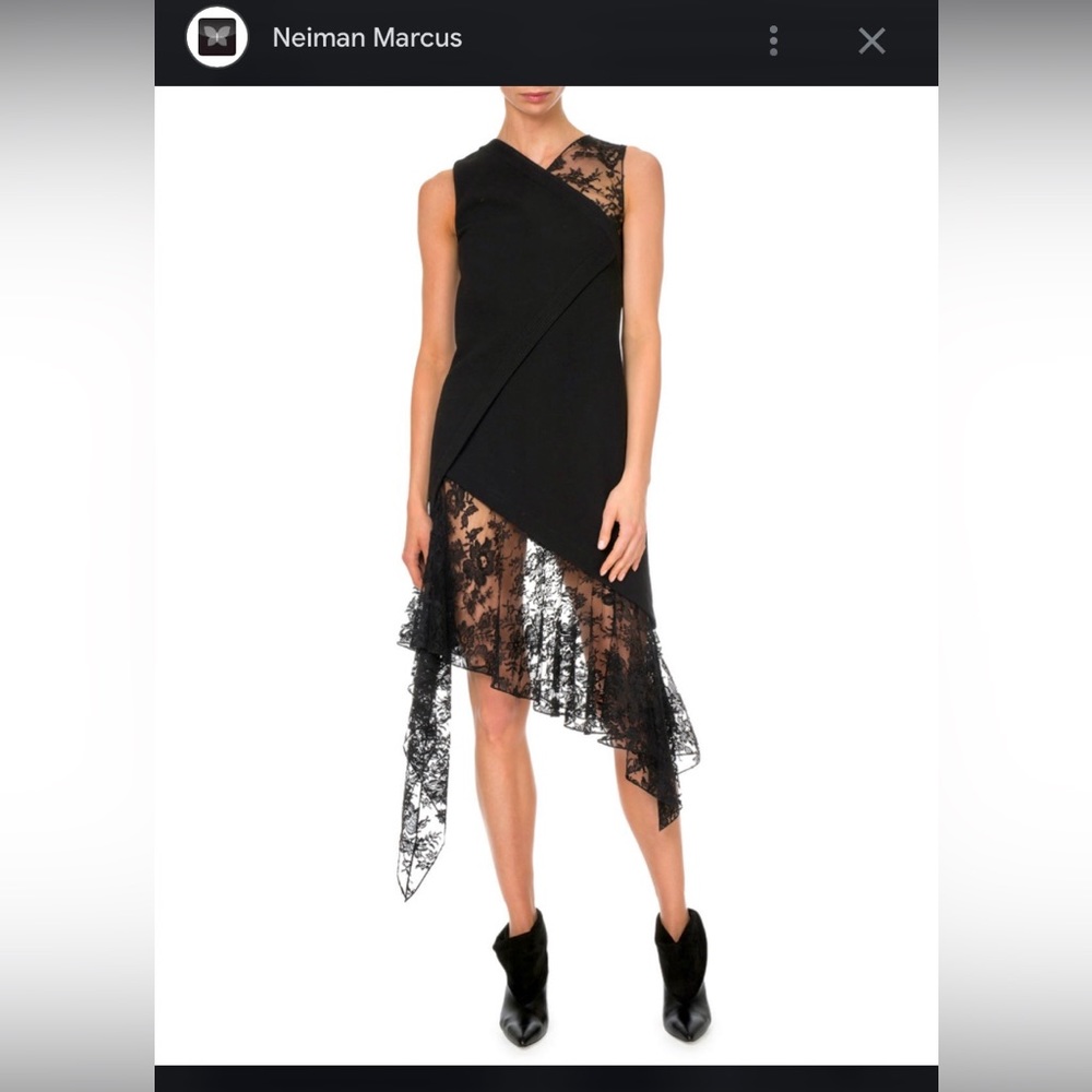 Givenchy small/ medium lace trim asymmetrical dress